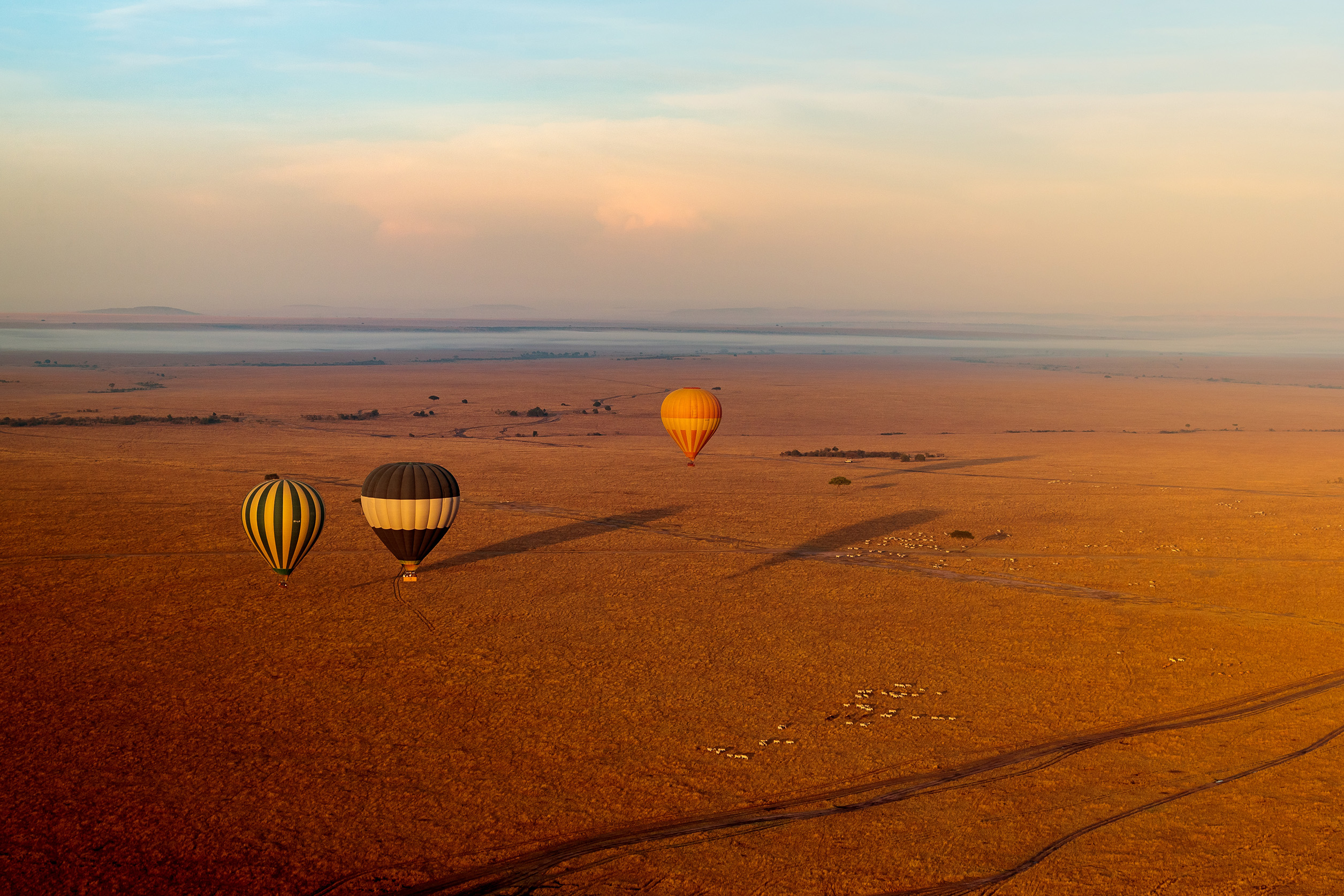 high-angle-shot-of-three-air-balloons-at-sunrise-i-2023-11-27-04-51-08-utc